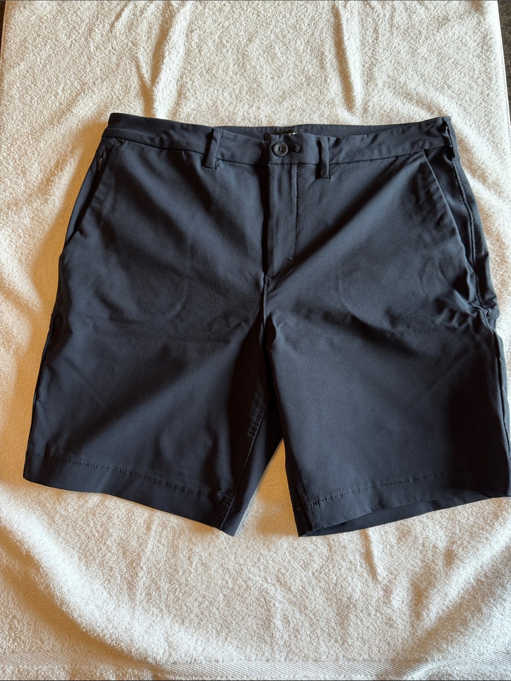 Express Men's Navy Flat Front Performance Shorts
